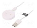 Cable: for smartwatch charging; 1m; 1A; white AKYGA AK-SW-05