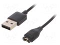 Cable: for smartwatch charging; 1m; 1A; black AKYGA AK-SW-17