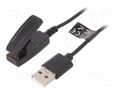 Cable: for smartwatch charging; 1m; 1A; black AKYGA AK-SW-18