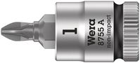 8755 A Pozidriv Zyklop bit socket, 1/4" drive, PZ 1x28.0, Wera 05003353001