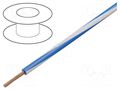 Wire; H05V-K,LgY; stranded; Cu; 1mm2; PVC; blue-white; 300V,500V BQ CABLE LGY1.0-BL/WH