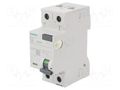 RCD breaker; Inom: 16A; Ires: 30mA; Poles: 1+N; 230/400VAC; IP20 SIEMENS 5SV3311-6