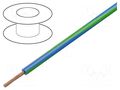 Wire; H05V-K,LgY; stranded; Cu; 0.5mm2; PVC; blue-green; 300V,500V BQ CABLE LGY0.50-BL/GR