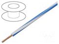 Wire; H05V-K,LgY; stranded; Cu; 0.5mm2; PVC; white-blue; 300V,500V BQ CABLE LGY0.50-WH/BL