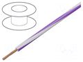 Wire; H05V-K,LgY; stranded; Cu; 0.35mm2; PVC; white-violet; 200m BQ CABLE LGY0.35-WH/VI