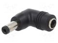 Adapter; Plug: right angle; Input: 5,5/2,5; Out: 5,5/2,1 MEAN WELL DC-PLUG-P1M-P1JR