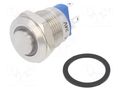 Switch: vandal resistant; Pos: 2; SPST-NO; 2A/36VDC; IP65; OFF-(ON) ONPOW GQ12-AH-10EJR24VS