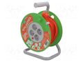 Extension lead; 3x1mm2; reel,Schuko; Sockets: 4; PVC; orange; 20m PLASTROL W-98946