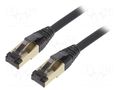 Patch cord; RJ45 plug,both sides; S/FTP; Cat 8; stranded; Cu; 0.5m GEMBIRD PP8-LSZHCU-BK-0.5M