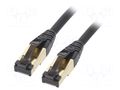 Patch cord; S/FTP; Cat: Cat 8; RJ45 plug,both sides; stranded; Cu GEMBIRD PP8-LSZHCU-BK-10M