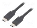 Cable; USB 3.1; USB C plug,both sides; 2.5m; black QOLTEC QOLTEC-52352