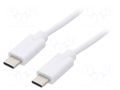 Cable; USB 2.0; USB C plug,both sides; 2m; white QOLTEC QOLTEC-52346