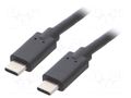 Cable; USB 3.1; USB C plug,both sides; 3m; black QOLTEC QOLTEC-52353