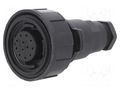 Connector: circular; plug; female; PIN: 12; w/o contacts; for cable BULGIN PX0794/S