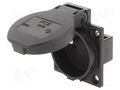 Connector: AC supply; socket; 2P+PE; 230VAC; 16A; black; PIN: 3; IP54 PCE 1040-0S-NOLABEL