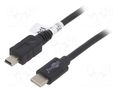 Cable; High Speed,USB 2.0,USB 3.1; USB B mini plug,USB C plug Goobay USB-C/BMINI-0.5BK