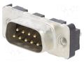 D-Sub; PIN: 9; socket; male; for panel mounting; straight; 5A AMPHENOL COMMUNICATIONS SOLUTIONS D09P24A4GX00LF