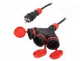 Extension lead; 3x1.5mm2; Sockets: 3; rubber; black; 10m; 16A KEL W-01172