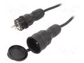 Extension lead; 3x1.5mm2; Sockets: 1; rubber; black; 10m; 16A KEL W-99145