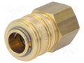 Quick connection coupling; straight; max.35bar; brass; D: 25mm PNEUMAT S26-GW12