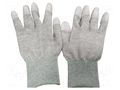 Protective gloves; ESD; S; copper,polyamide; grey; <10GΩ EUROSTAT GROUP ERS-516901403