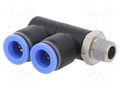 Plug-in distributor; -0.95÷15bar; nickel plated brass,PBT PNEUMAT 164.018-8