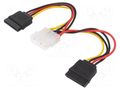 Cable: mains SATA; Molex male,SATA 15pin female x2; 0.15m GEMBIRD CC-SATA-PSY