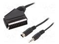Cable; DIN mini 4pin plug,Jack 3.5mm 3pin plug,SCART plug; 5m GEMBIRD CCV-4444-5M