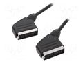 Cable; SCART plug,both sides; 1.8m; black; Øcable: 8mm; PVC GEMBIRD CCV-518