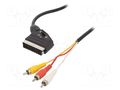 Cable; RCA plug x3,SCART plug; 1.8m; black GEMBIRD CCV-519-001