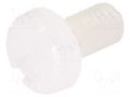 Screw; M3x6; 0.5; Head: cheese head; slotted; 0.9mm; polyamide DREMEC DR8G204M3X6