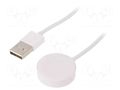 Cable: for smartwatch charging; 1m; 1A; white AKYGA AK-SW-15