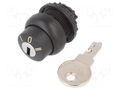 Switch: rotary with key; 22mm; Stabl.pos: 3; black; none; IP66 EATON ELECTRIC M22S-WRS3