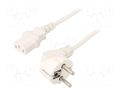 Cable; 3x0.75mm2; CEE 7/7 (E/F) plug angled,IEC C13 female; PVC GEMBIRD PC-186W-VDE