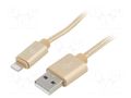 Cable; USB 2.0; Apple Lightning plug,USB A plug; gold-plated GEMBIRD CCB-MUSB2B-AMLM-6G