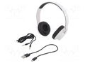 Wireless headphones with microphone; white; 20÷22000Hz; 10m; 32Ω QOLTEC QOLTEC-50847