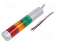 Signalling column; red/amber/green; LED; 24VDC; IP65; LR; ABS PATLITE LR4-302WJNU-RYG