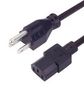 POWER CORD, NEMA 5/15 TO C13, 9.84 , BLK PCM1014
