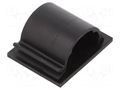 Self-adhesive cable holder; ØBundle : 14mm; polyamide; black HELLERMANNTYTON RB14-PA66-BK