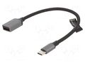 Cable; USB 2.0; USB A socket,USB C plug; nickel plated; 0.15m VENTION CCWHB