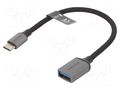 Cable; USB 3.0; USB A socket,USB C plug; nickel plated; 0.15m VENTION CCXHB