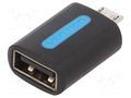 Adapter; USB 2.0; USB A socket,USB B micro plug; nickel plated VENTION CDVB0