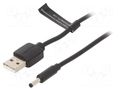 Cable; USB A plug,DC 3,5/1,35 plug; black; 0.5m; Core: Cu VENTION CEXBD