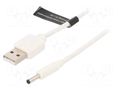 Cable; USB A plug,DC 3,5/1,35 plug; white; 1m; Core: Cu VENTION CEXWF