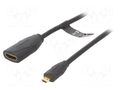 Cable; HDMI socket,micro HDMI plug; PVC; 1m; black; HDMI 2.0 VENTION ABBBF