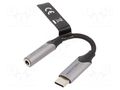 Cable; Jack 3.5mm socket,USB C plug; nickel plated; 0.1m; 29AWG VENTION BGMHA