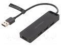 Hub USB; USB A socket x4,USB A plug; USB 2.0; PnP; black; 480Mbps VENTION CHMBB