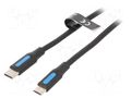 Cable; USB 2.0; USB B micro plug,USB C plug; nickel plated; 0.5m VENTION COVBD