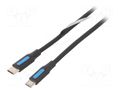 Cable; USB 2.0; USB B micro plug,USB C plug; nickel plated; 1m VENTION COVBF