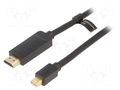 Cable; HDMI plug,mini DisplayPort plug; PVC; Len: 3m; black VENTION HAHBI